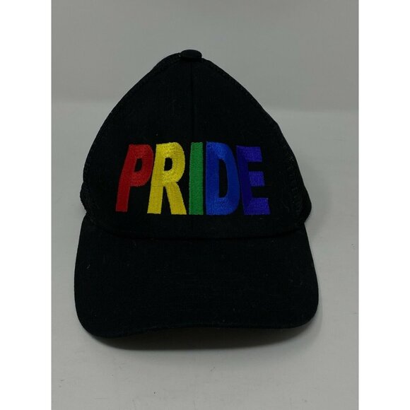 Port Authority Rainbow Colors PRIDE Embroidered Baseball Hat Cap Black - Picture 2 of 7